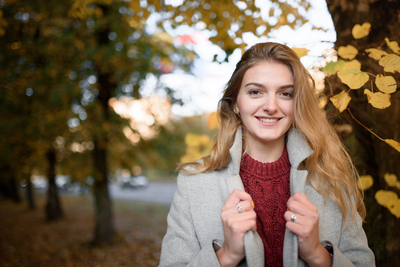 Lady showing off her glowing skin